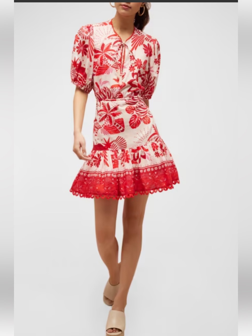 FARM Rio Rio Tiles Cotton Mini Dress | - Picture 3 of 15